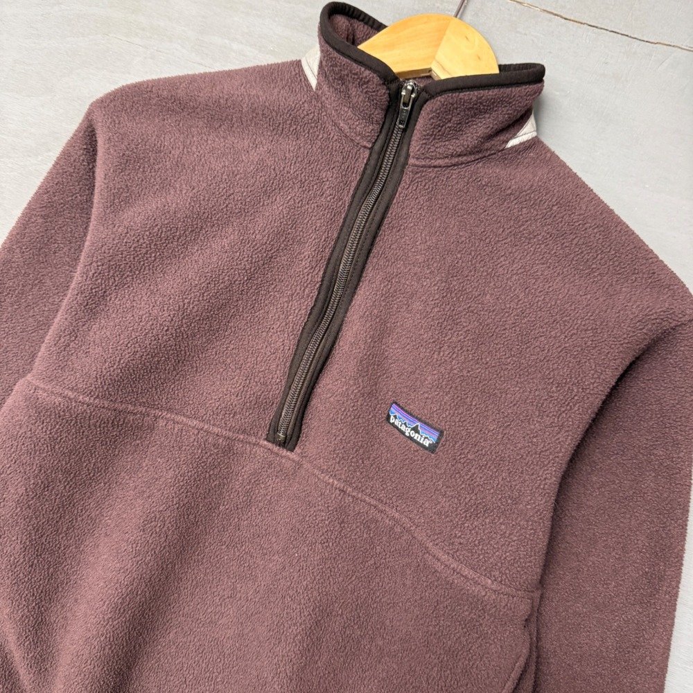 Vintage Patagonia Synchilla Fleece Pullover Half Zip Plum Purple Kids Medium - Picture 2 of 6